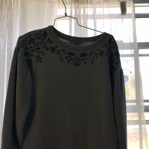 blue flower sweater